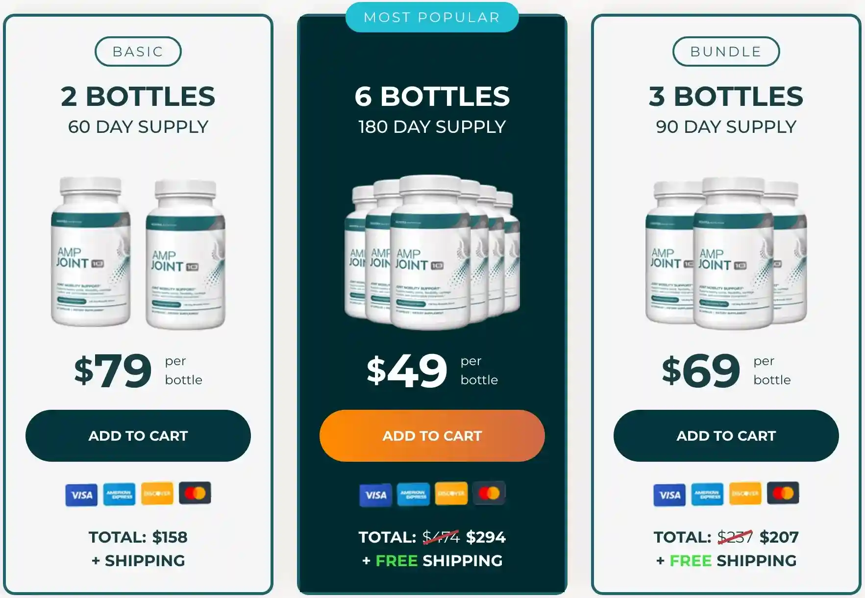 AMP Joint 10 Official Pricing – 2, 3 and 6 Bottle Packages
